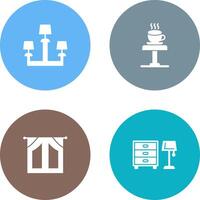 Lamp and Coffee Table Icon vector