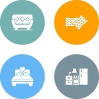 Sofa and Cushions Icon vector