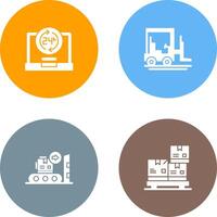 24 hours and forklift Icon vector