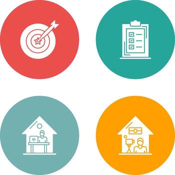 Dart and Checklist Icon vector