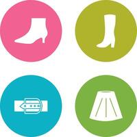 Boots with Heels and Long Boats Icon vector