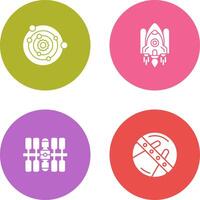 solar systems and space shuttle Icon vector