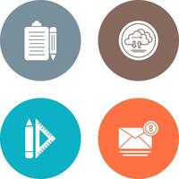 clipboard and cloud data Icon vector