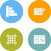 Object Alignment and Web Page Icon vector