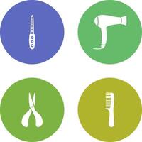 Nail File and Hair Dryer Icon vector