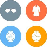 Ladies Shirt and Sunglasses Icon vector