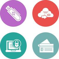 Usb and Cloud Icon vector