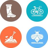 Rain Boots and Cycling Icon vector