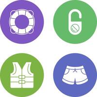 Life Preserver and Do Not Disturb Icon vector