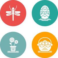 Dragonfly and Easter Icon vector