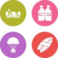 Tent and Life Icon vector