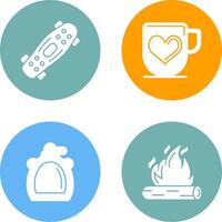 Skateboard and Mug Icon vector