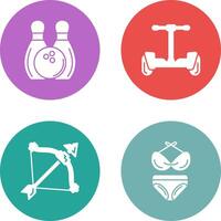 Bowling and Hoverboard Icon vector