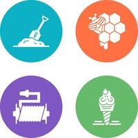 Digging and Honeycomb Icon vector