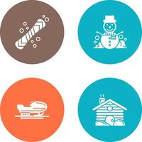 Snowboard and Snowman Icon vector