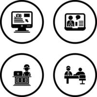 Online Job and Online Job Interview Icon vector