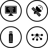 Disconnected Network and Satellite Icon vector