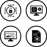 Data Security and Content Production Icon vector