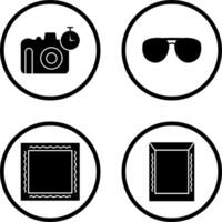 glasses and timer on camera Icon vector