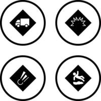 dangerous vehicle and danger of welding Icon vector