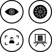 eye and optical diaphram Icon vector