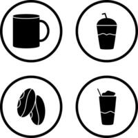 café jarra y frapé icono vector