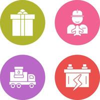 Gift Box and Worker Icon vector