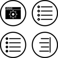 settings and numbered lists Icon vector