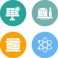 Solar Energy and Factory Icon vector