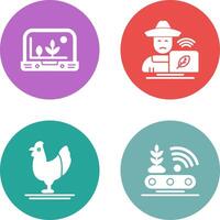 Smart Farm and Farmer Icon vector