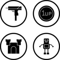 Gun and 1UP Icon vector