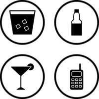 double shot and craft beer Icon vector