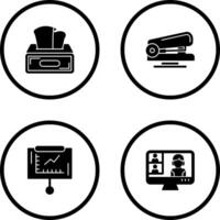 Tissue Box and Stapler Icon vector