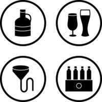 moon shine and beer glasses Icon vector