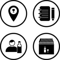 bar location and notepad Icon vector