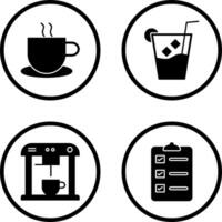 hot coffee and whiskey sour Icon vector