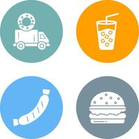 Delivery Truck and Cold Drink Icon vector