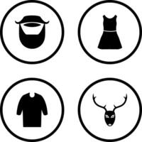 Beard and Moustache and Dress Icon vector