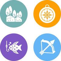 Forest and Compass Icon vector