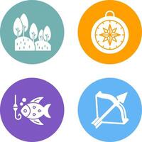 Forest and Compass Icon vector