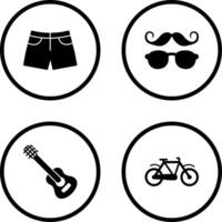 hipster estilo y pantalones cortos icono vector