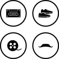 Casette and Sneakers Icon vector