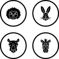 Sloth and Rabbit Icon vector