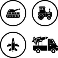 Tank and Tractor Icon vector