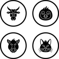 Cow and Penguin Icon vector