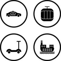 Police Car and Cable Car Icon vector