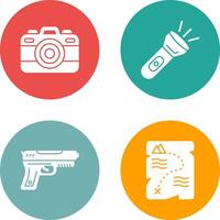 Camera and Flash Light Icon vector