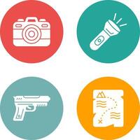 Camera and Flash Light Icon vector