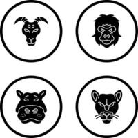 Goat and Gorilla Icon vector