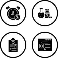 Clock and test tube Icon vector